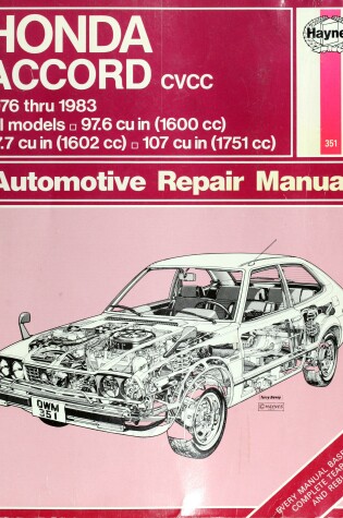 Cover of Honda Accord CVCC U.S.A.Models 1976-83 Owner's Workshop Manual