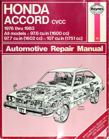 Book cover for Honda Accord CVCC U.S.A.Models 1976-83 Owner's Workshop Manual