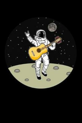 Cover of Funny astronaut in the space with peace sign and guitar journal