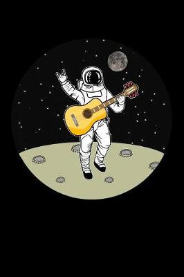 Book cover for Funny astronaut in the space with peace sign and guitar journal