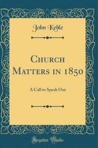 Cover of Church Matters in 1850