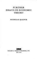 Book cover for Further Essays on Economic Theory