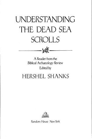 Cover of Understanding the Dead Sea Scrolls