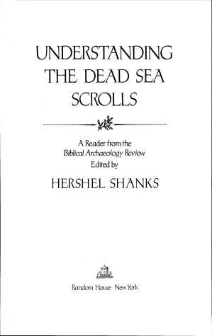 Book cover for Understanding the Dead Sea Scrolls
