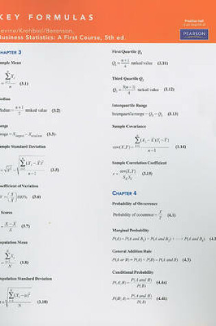 Cover of Key Formula Guide for Business Statistics