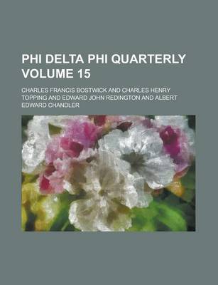 Book cover for Phi Delta Phi Quarterly Volume 15