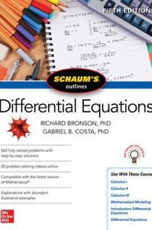 Cover of Schaum's Outline of Differential Equations, Fifth Edition