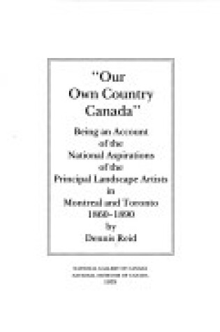 Cover of Our Own Country Canada