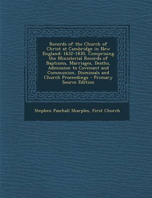 Book cover for Records of the Church of Christ at Cambridge in New England