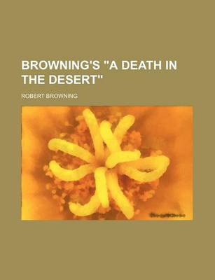 Book cover for Browning's a Death in the Desert