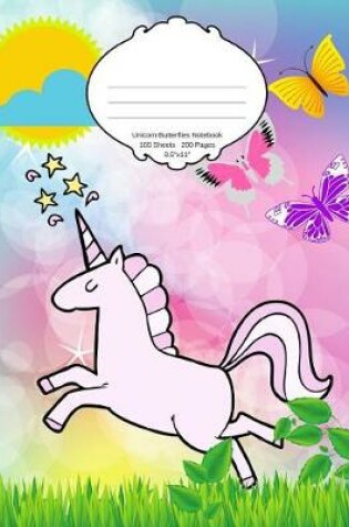 Cover of Unicorn Butterflies Notebook