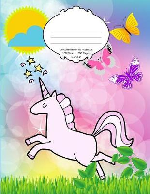 Book cover for Unicorn Butterflies Notebook