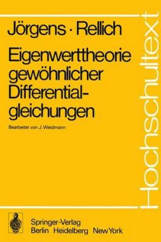 Cover of Eigenwerttheorie Gewohnlicher Differentialgleichungen