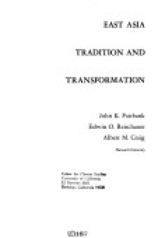 Cover of Fairbank East Asia Trad+transform