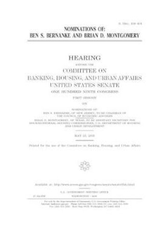 Cover of Nominations of Ben S. Bernanke and Brian D. Montgomery