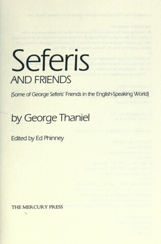 Cover of Seferis and Friends