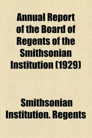 Cover of Report of the Board of Regents Volume 1929