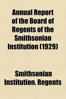 Book cover for Report of the Board of Regents Volume 1929