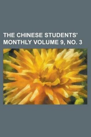 Cover of The Chinese Students' Monthly Volume 9, No. 3