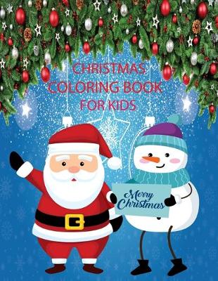 Book cover for Christmas coloring book for kids