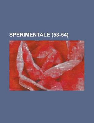 Book cover for Sperimentale (53-54)