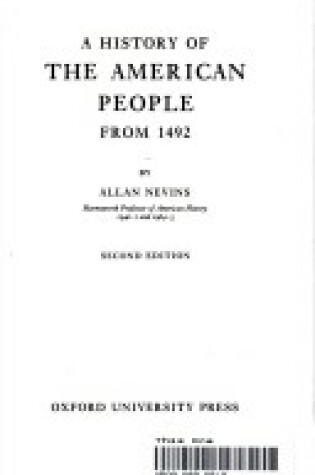 Cover of History of the American People from 1492