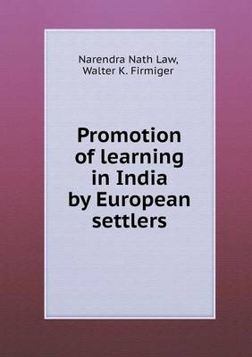 Book cover for Promotion of Learning in India by European Settlers