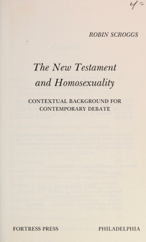 Book cover for The New Testament and Homosexuality