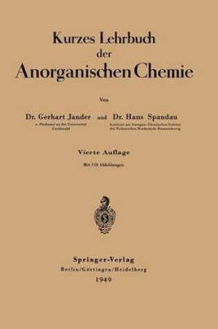 Cover of Kurzes Lehrbuch der Anorganischen Chemie