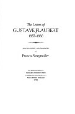 Cover of The Letters of Gustave Flaubert