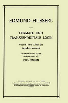 Cover of Formale Und Transzedentale Logik