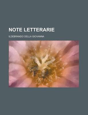 Cover of Note Letterarie