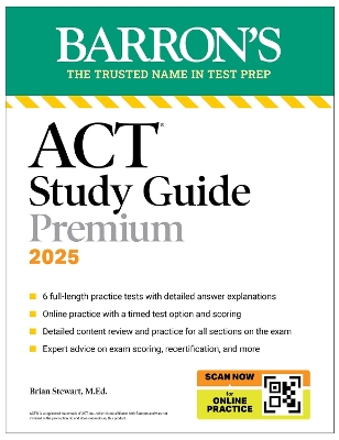 Cover of ACT Study Guide Premium, 2025: 6 Practice Tests + Comprehensive Review + Online Practice