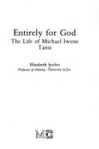 Cover of Entirely for God