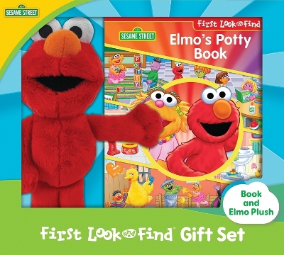 Book cover for Sesame Street: Elmo's Potty Book First Look and Find Gift Set Book and Elmo Plush