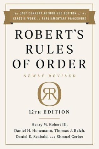 Cover of Robert's Rules of Order Newly Revised, 12th edition