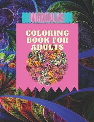 Book cover for mandala coloring book for adults