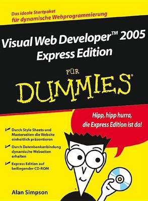 Book cover for Visual Web Developer 2005 Express Edition Fur Dummies