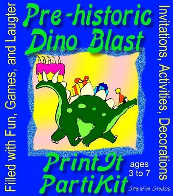 Book cover for Children's Dinosaur Theme Birthday Party Games and Printable Theme Party Kit