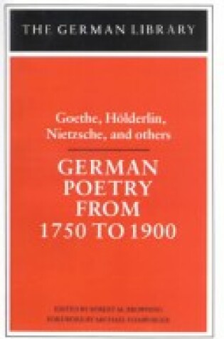 Cover of German Poetry from 1750 to 1900