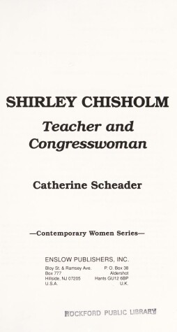 Book cover for Shirley Chisholm