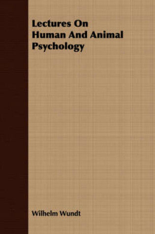 Cover of Lectures On Human And Animal Psychology