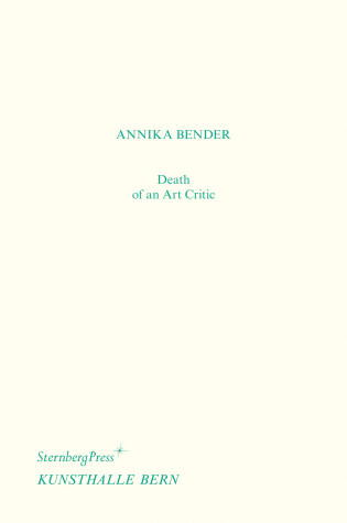 Cover of Death of an Art Critic / Tod einer Kritikerin