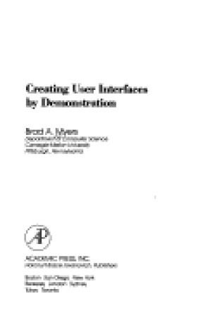 Cover of Creating User Interfaces by Demonstration