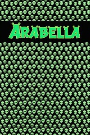 Cover of 120 Page Handwriting Practice Book with Green Alien Cover Arabella