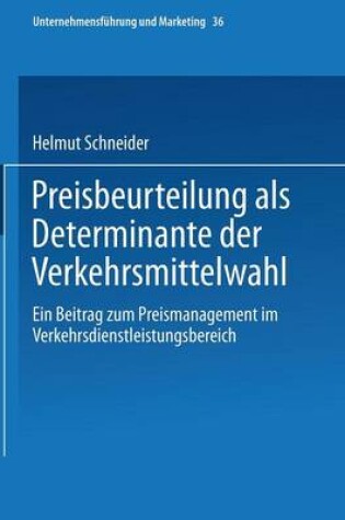 Cover of Preisbeurteilung als Determinante der Verkehrsmittelwahl