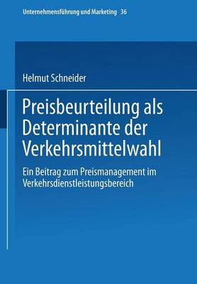 Book cover for Preisbeurteilung als Determinante der Verkehrsmittelwahl