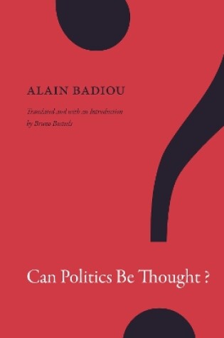 Cover of Can Politics Be Thought?