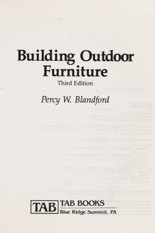 Cover of Building Outdoor Furniture