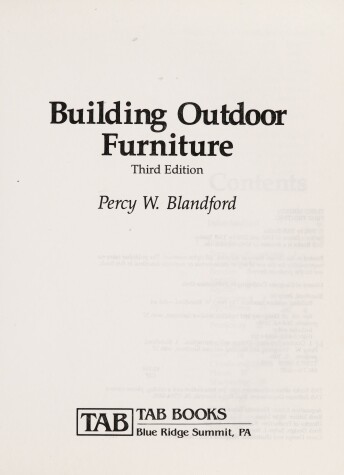 Book cover for Building Outdoor Furniture